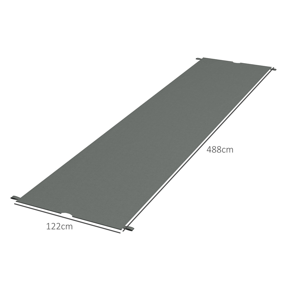 Conjunto de 2 lonas de reposição retráteis 4,9 x 1,2 m para pérgola 3 x 3 m poliéster proteção UV cinza escuro — foto 2