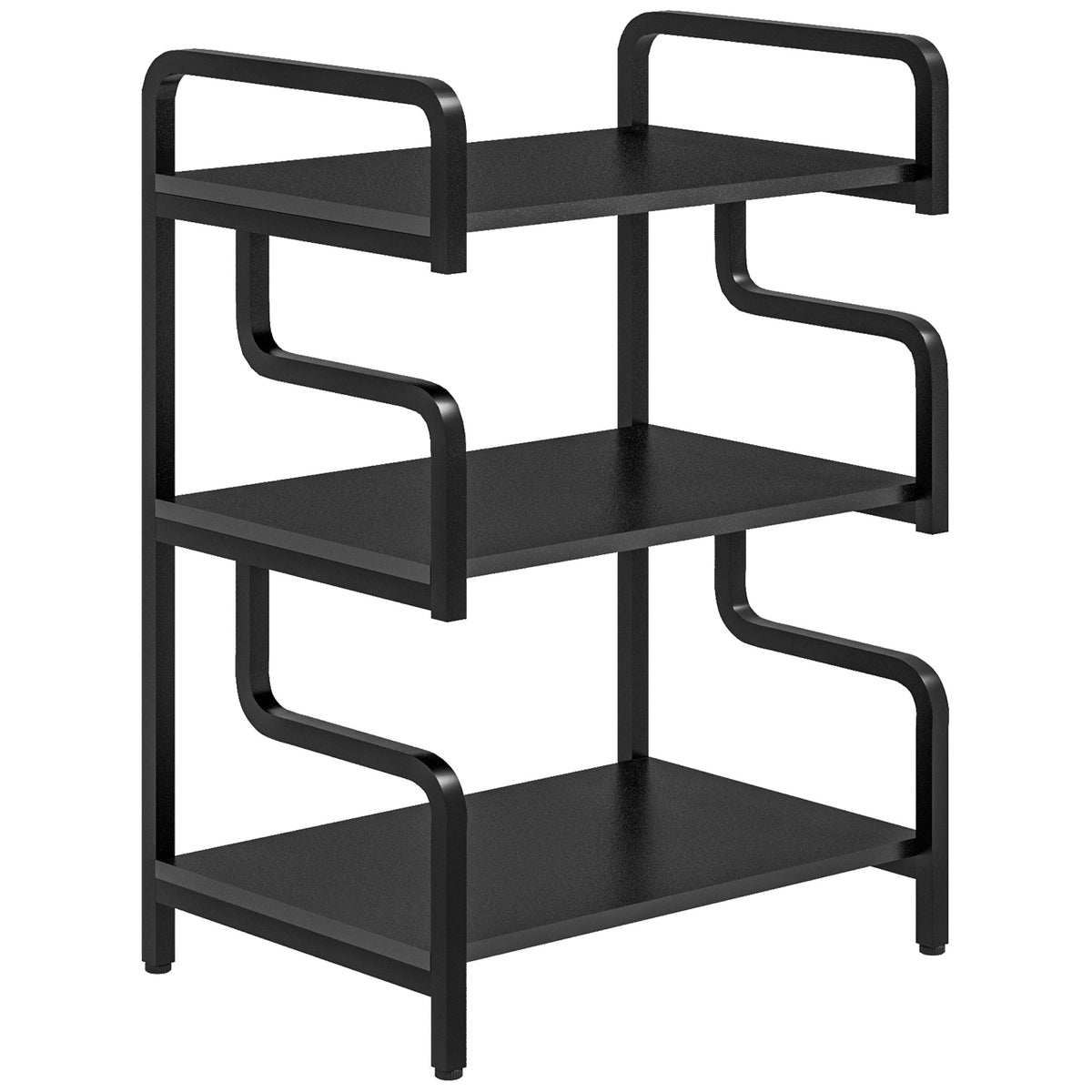 Suporte para Impressora de 3 Níveis com Estrutura em Aço, Estante de Arrumação para Escritório e Casa, 55x40x77 cm, Preto — foto 1