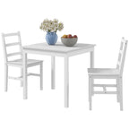 Conjunto de jantar 3 peças com mesa e cadeiras, madeira maciça, Branco — imagem 7