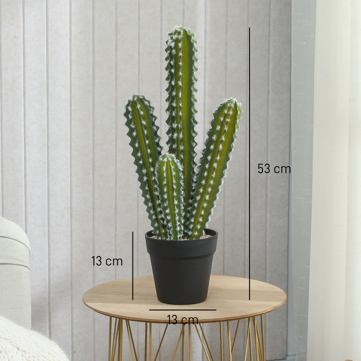 Planta Artificial Cacto 53 cm em Vaso para Casa Escritório Verde — foto 2