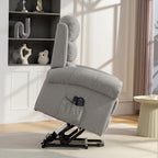 Poltrona Relax com Massagem Vibratória e Função de Aquecimento Poltrona com Elevação com Porta USB Bolsos Laterais e Controles Remotos Cinza Claro — imagem 8