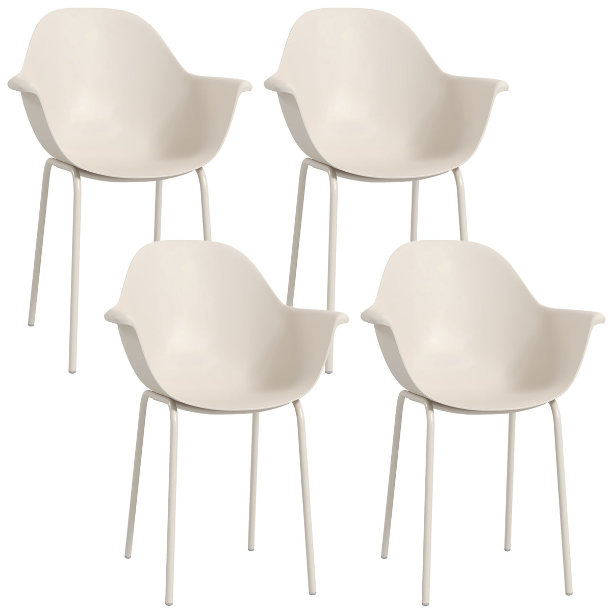 Conjunto com 4 Cadeiras de Jardim Cadeiras de Exterior Cadeira de Jardim Design Moderno 59x55x84 cm Cinza — foto 1