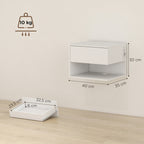 Conjunto de 2 Mesas de Parede com Tomadas, Branco — foto 2