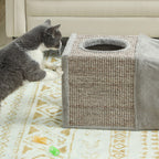 Túnel para Gatos de Interior Encaixável com Múltiplas Entradas, Tocas em Sisal e Bola Suspensa, 98x30x30 cm, Cinzento — imagem 12
