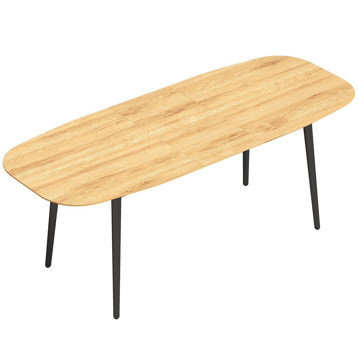 Mesa de Jantar Extensível para 6-8 Pessoas Mesa de Cozinha com Prateleira Efeito Madeira Carvalho — foto 1