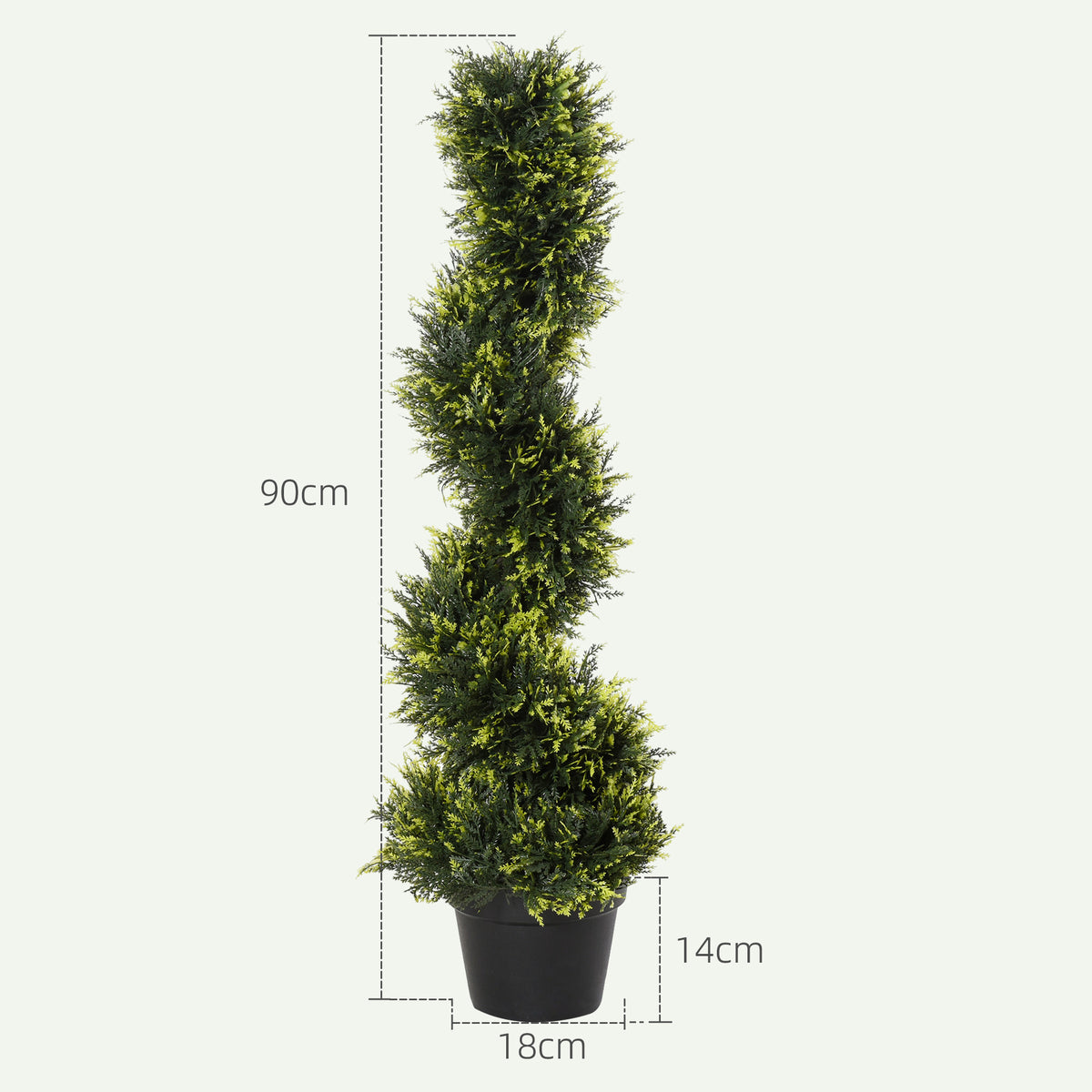 Planta Espiral Artificial Cedro Espiral com Vaso 90 cm Cedro Artificial para Decoração Exterior e Interior Verde — foto 2