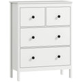 Cômoda com 4 gavetas, para roupas e roupa de cama, sala de estar, quarto, corredor, painel de partículas, branco — foto 1