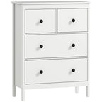 Cômoda com 4 gavetas, para roupas e roupa de cama, sala de estar, quarto, corredor, painel de partículas, branco — foto 1
