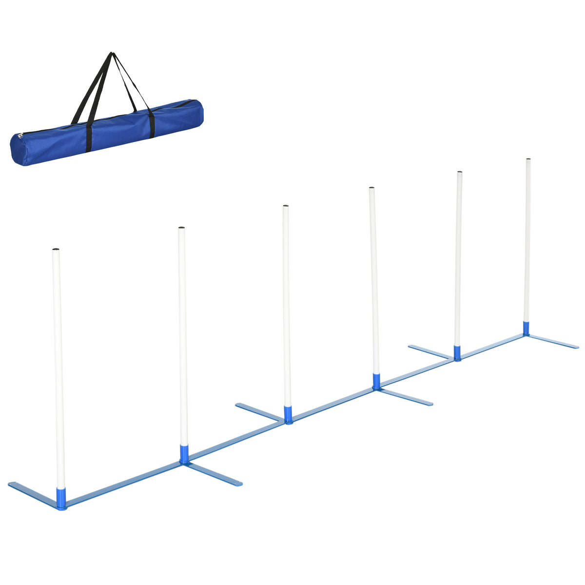 Conjunto de Agility para Cães 6 Peças Equipamento de Agility Dobrável Conjunto de Barreiras Encaixáveis com 6 Varetas de Slalom Bolsa de Transporte Acessório de Treino Coordenação Agilityset para Jogos Treino — foto 1