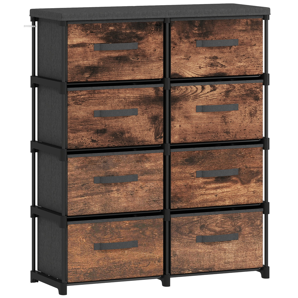 Cómoda 8 Gavetas Móvel em Metal para Quarto 84,5x30,5x100 cm Castanho Rústico — foto 1