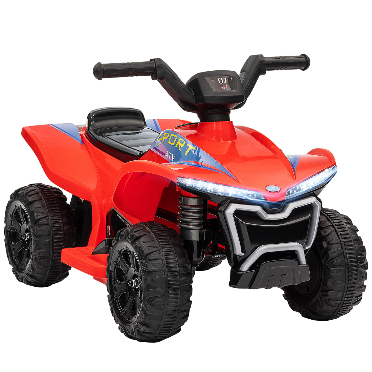 Quad elétrico infantil 6V carro elétrico para crianças velocidade de 2,5 km/h para crianças 18-36 meses 71 x 40,5 x 45 cm vermelho — foto 1