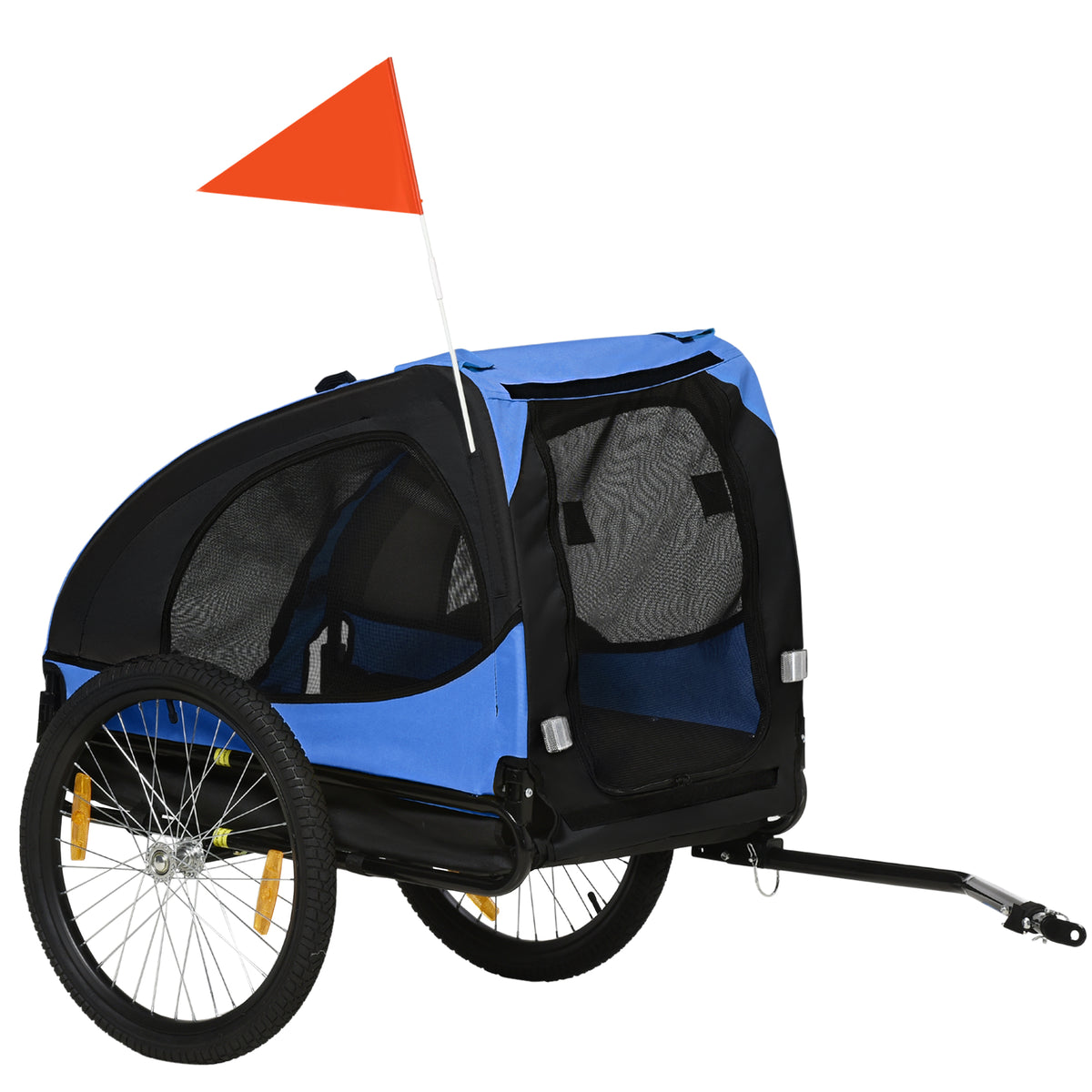 Reboque para cães, reboque de bicicleta dobrável para cães, resistente à água, Oxford, aço, 140 x 71 x 83 cm, Azul — foto 1
