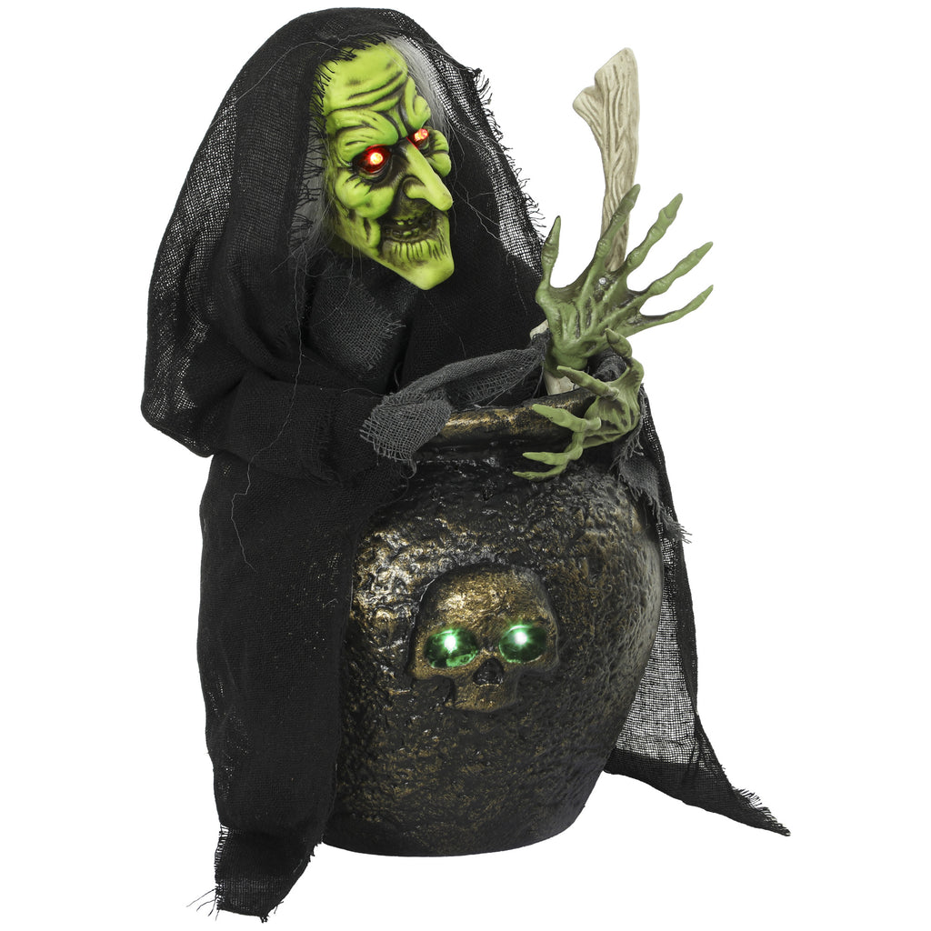 Bruxa de Mesa Animada para Halloween com Som de Risada Olhos Iluminados e Ativação por Som e Toque — foto 1