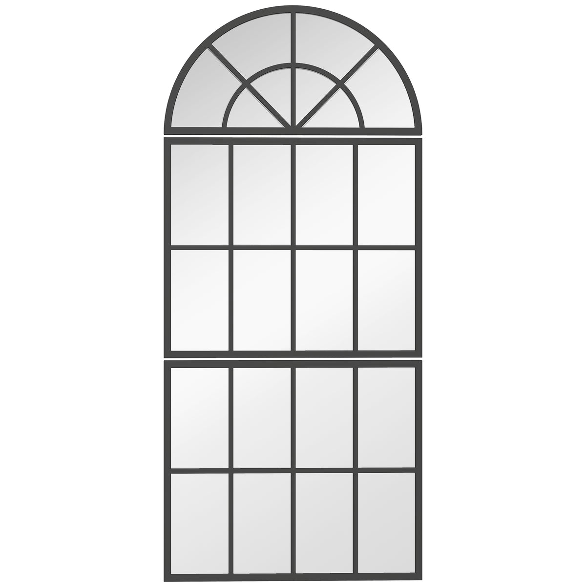 Espelho de Parede Arqueado 120 x 54 cm, Espelho de Janela Suspenso em 3 Peças Grande para Quarto e Sala — foto 1