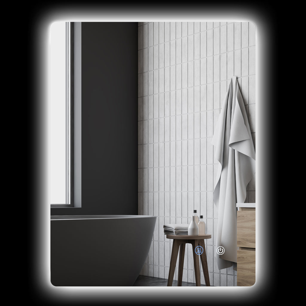 Espelho Retangular Iluminado de LED para Banheiro 80x60 cm Branco Transparente — imagem 10