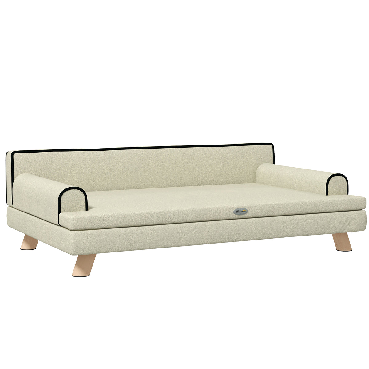 Sofá para Cães e Gatos Estilo Escandinavo com Almofada Confortável Removível 100x62x32 cm Bege — foto 1