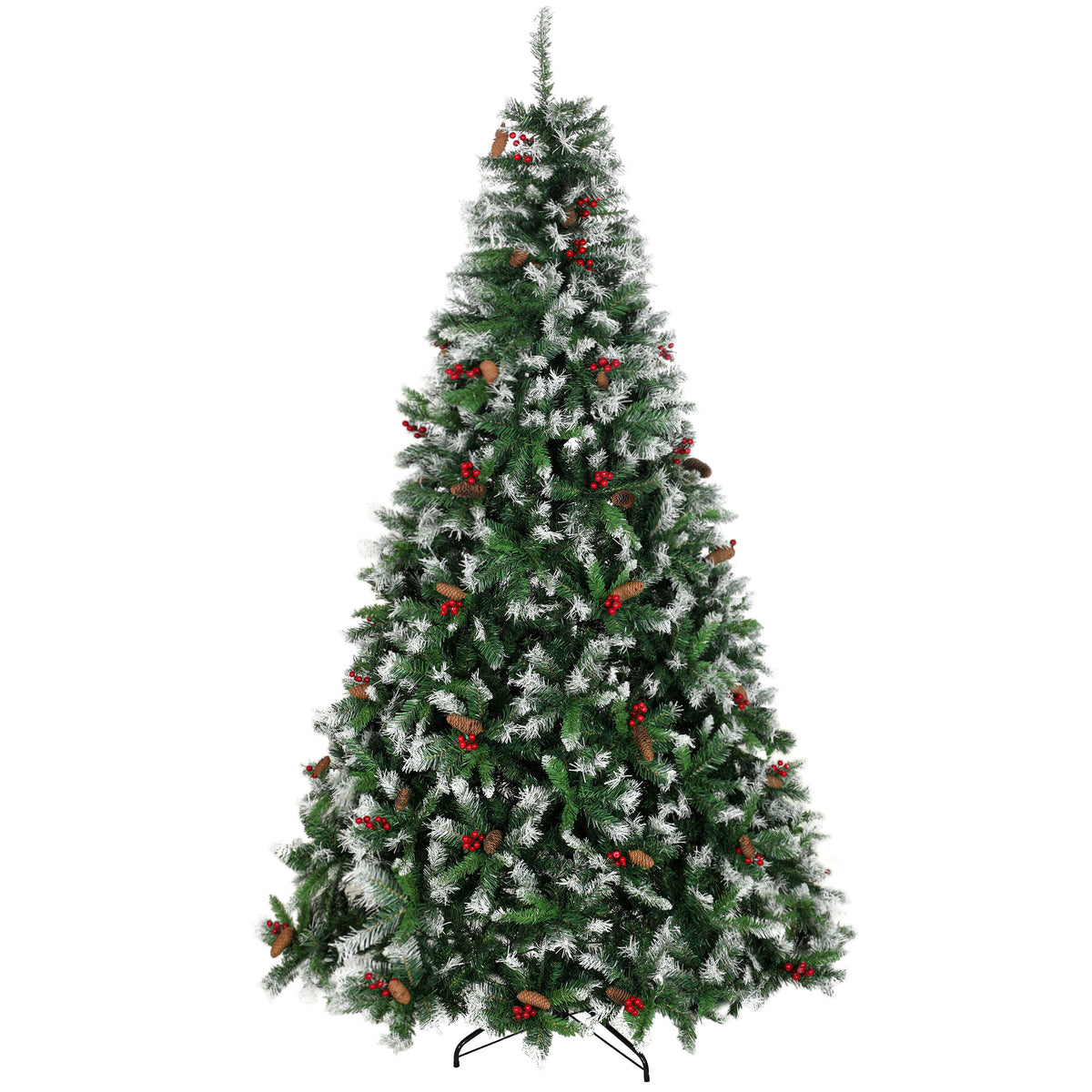 Árvore de Natal Artificial 240 cm Abeto com 1773 Pontas Ramos Articulados e Base Dobrável em Aço — foto 1