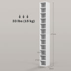 Armazenamento para CD e DVD com 12 Compartimentos Capacidade Máx. 204 CD 21x20x175 cm Branco — foto 2