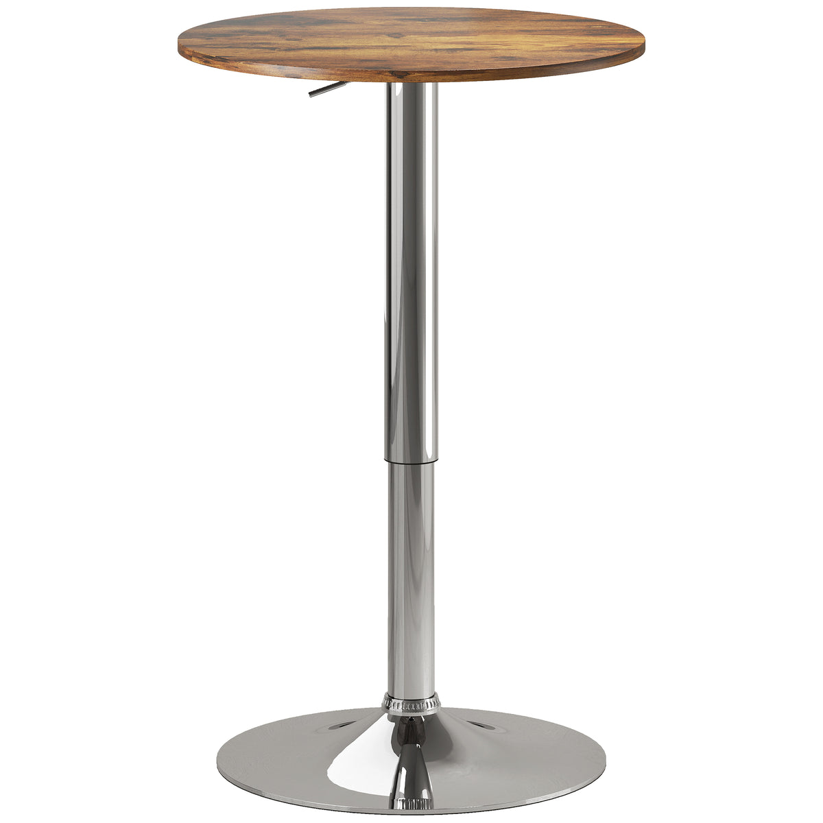 Mesa de Bar Mesa Bistro Mesa Alta Altura regulável 67-93 cm Tampo Giratório 360° Castanho — foto 1