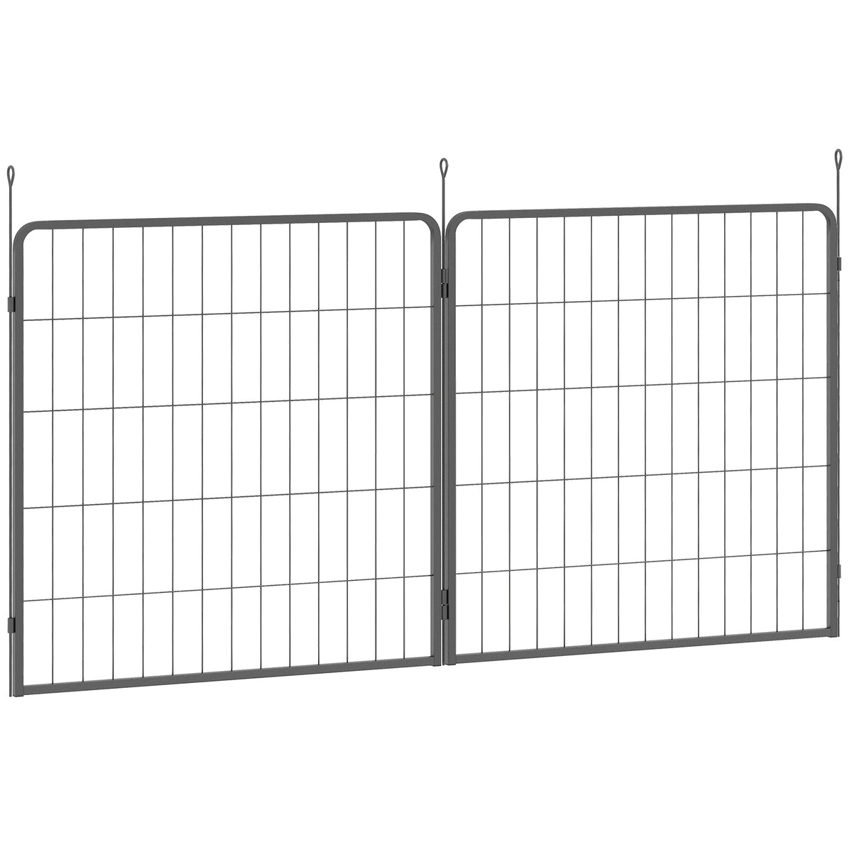 Conjunto de 2 Extensões para Cercado de Filhotes, Painéis de Cerca para Cães, Playground para Animais de Estimação, Cerca para Filhotes em Aço, Cinza — foto 1