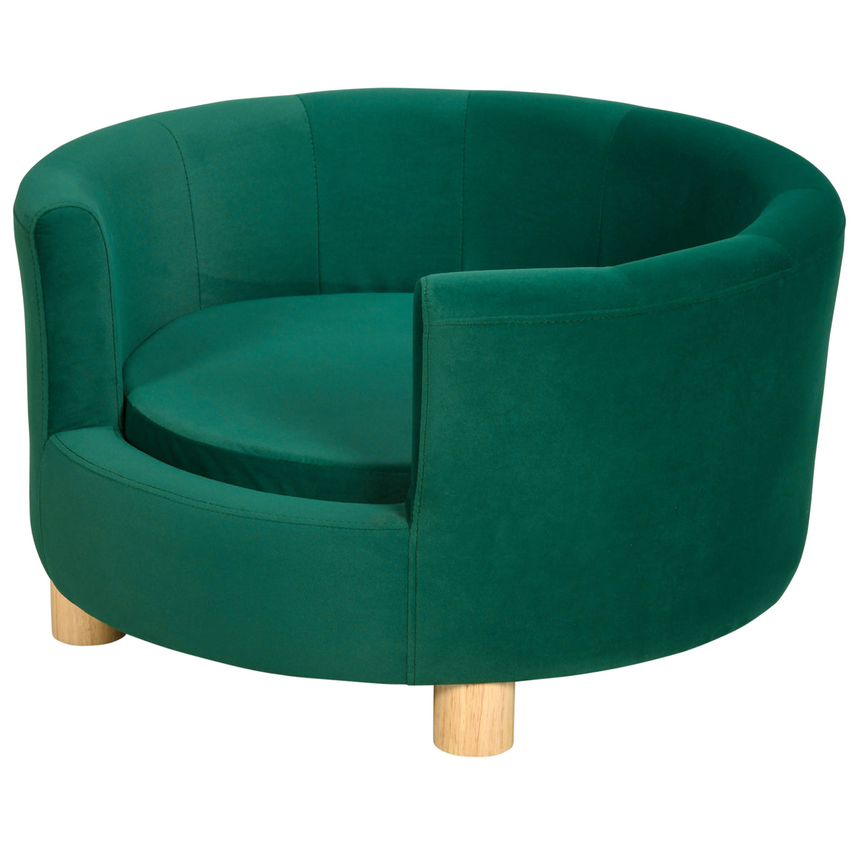 Sofá para Cães, Capa Lavável, Sofá para Pet com Encosto e Pernas de Madeira, Sofá para Gatos, para cães pequenos até 4,5 kg, Verde — foto 1