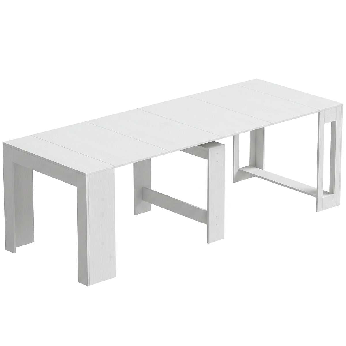 Mesa Extensível Conversível em Consola para 10 Pessoas 240x90x78 cm Branco — foto 1
