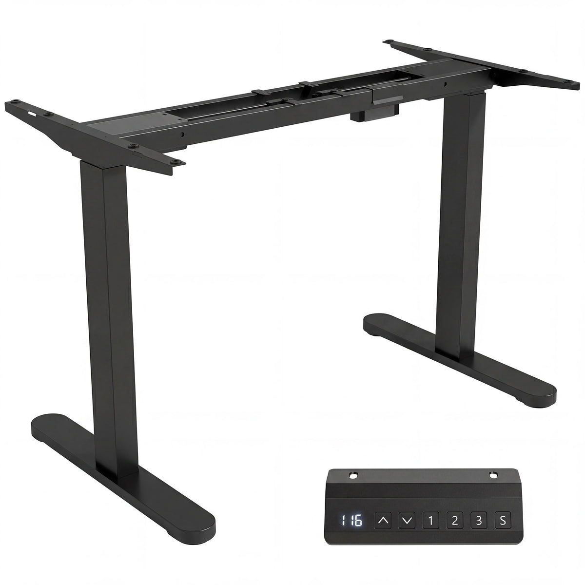 Estrutura de Mesa Elétrica, Ajustável em Altura, com Função de Memória, Aço, Preto — foto 1