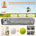 Lançador Automático de Bolas para Cães com 6 Bolas em ETPU e 3 Distâncias Ajustáveis 6/10/14 m, Laranja — imagem 5