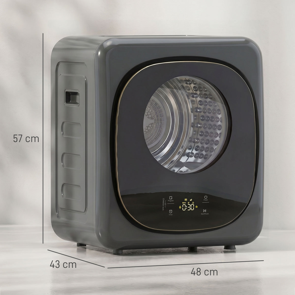 Secadora 4 kg Design Compacto 5 Modos Temporizador Cinza e Preto — foto 2
