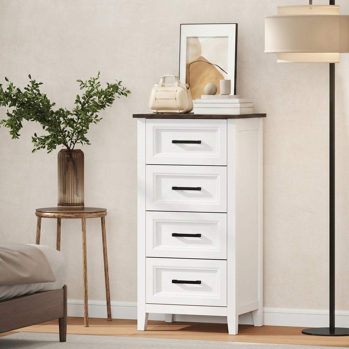 Cómoda com 4 Gavetas Móvel Alto para Quarto e Sala de Estar — imagem 3