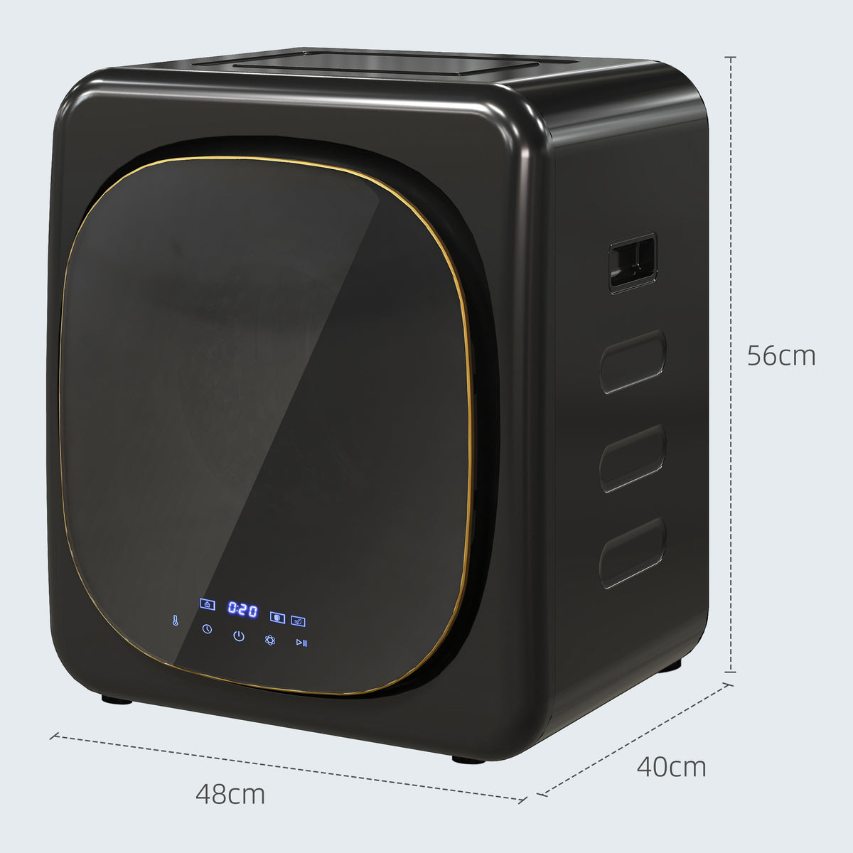 Secador de Roupa com desinfecção UV estilo Compacto Capacidade de 4 Kg Aço Inoxidável Preto — foto 2