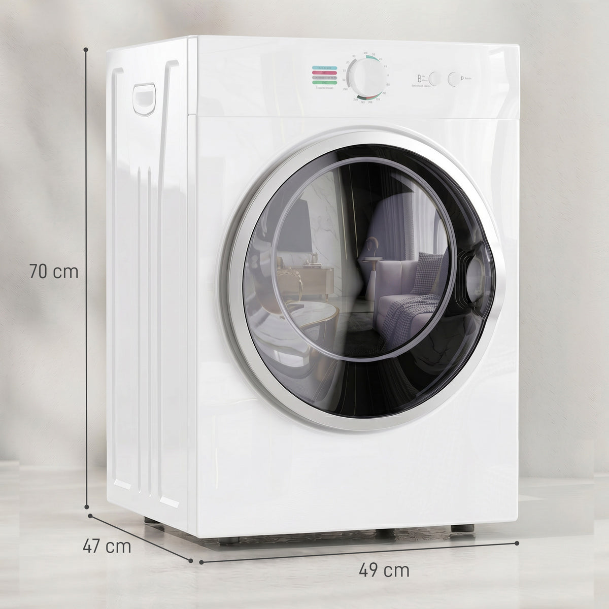 Mini Secadora Portátil 4,8kg 1020 W Aquecimento PTC Timer 49x47x70 cm Branca — foto 2