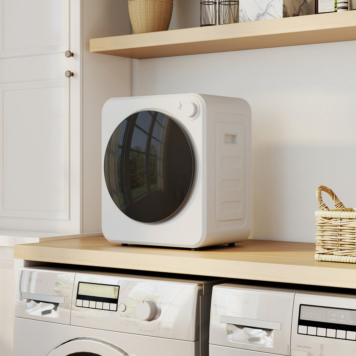 Secador com Exaustão Portátil 2,5 kg Secadora Elétrica 400/800 W 5 Modos de Secagem 48x44x57 cm Branco — imagem 3