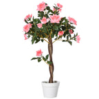 Árvore artificial Planta Artificial em Vaso de Cimento Design Maravilhoso de Planta de Rosas 18x18x90 cm Rosa — foto 1