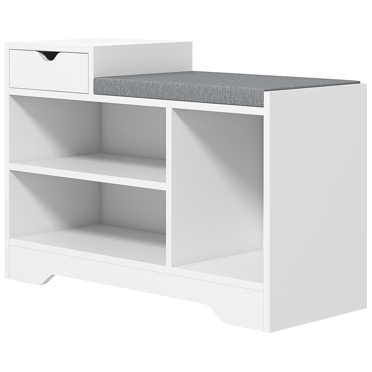 Móvel e Banco de Sapatos 1 Gaveta e 3 Compartimentos Capacidade 5 Pares MDF 76,5x30x52 cm — imagem 6