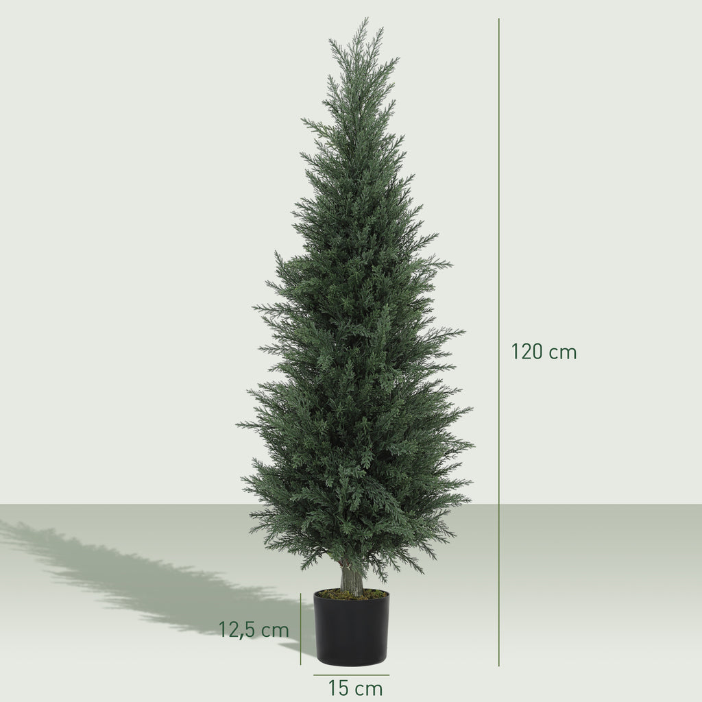 Planta Artificial Cipreste, 638 Folhas de Plástico, com Vaso, Resistente aos Raios UV, Verde — foto 2