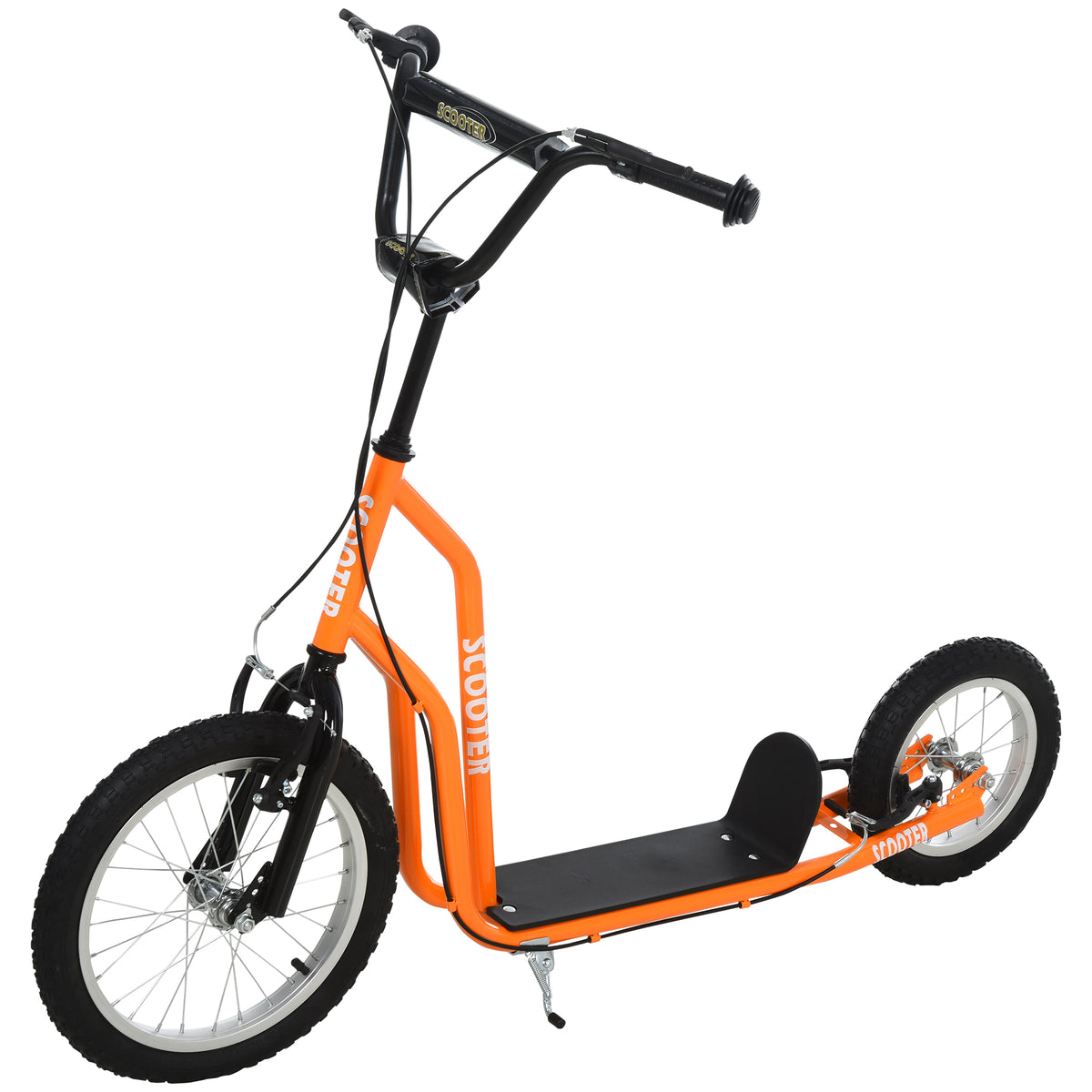 Trotinete infantil com guiador ajustável, rodas grandes e travão de mão, trotinete 41 cm Cityroller para meninos e meninas a partir dos 5 anos, metal, laranja — foto 1