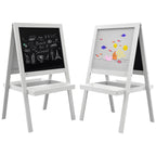 Cavalete quadro infantil 2 em 1 face quadro branco magnético e face quadro-negro a giz branco — imagem 9