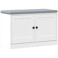 Banco Sapateira com Almofada Acolchoada, 80x35.5x52.5 cm, Branco — foto 1