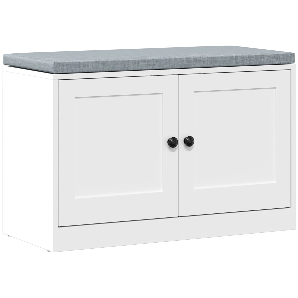 Banco Sapateira com Almofada Acolchoada, 80x35.5x52.5 cm, Branco — foto 1