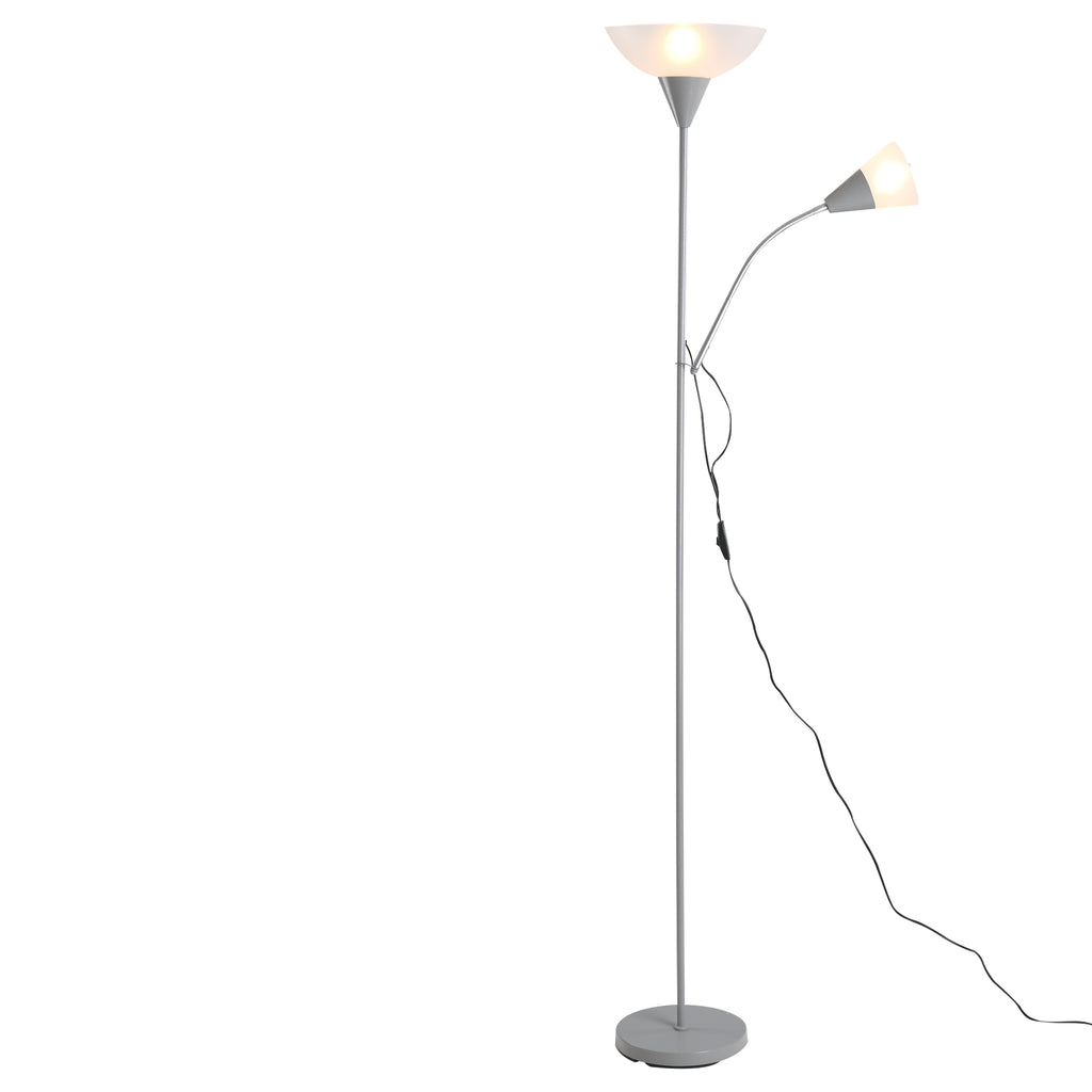 Candeeiro de Pé Candeeiro de Sala com 2 Cabeças Soquetes E27 e E14 Base em Metal Ø28x179,5H cm — foto 1