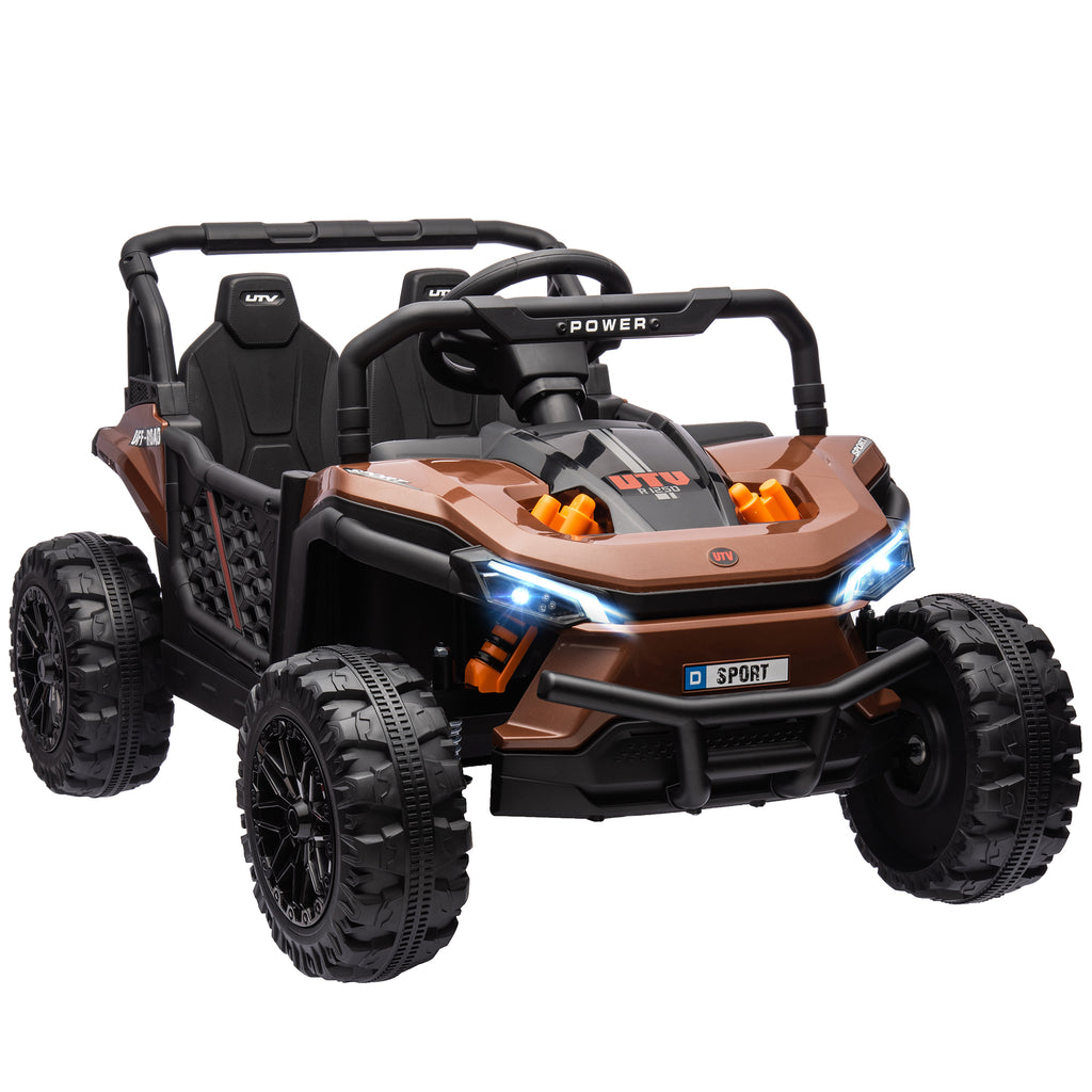Carro elétrico infantil UTV buggy elétrico infantil com telecomando 2.4Ghz 2 motores 103L x 69l x 59H cm castanho — foto 1