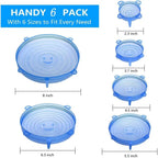 Silicone Stretch Tampas para Cozinha Microondas Alimentos, Elastic Bowl Caps - Branco 6 unidades — foto 6