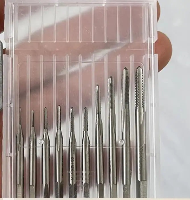10 peças micro máquina torneiras de parafuso M1-M3.5 mini relógios e relógios conjunto de ferramentas — foto 2