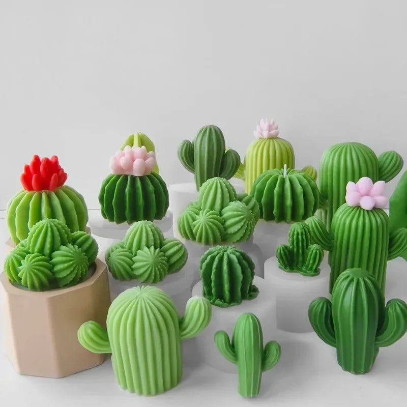 Molde de silicone em forma de cacto para velas e resina — foto 3