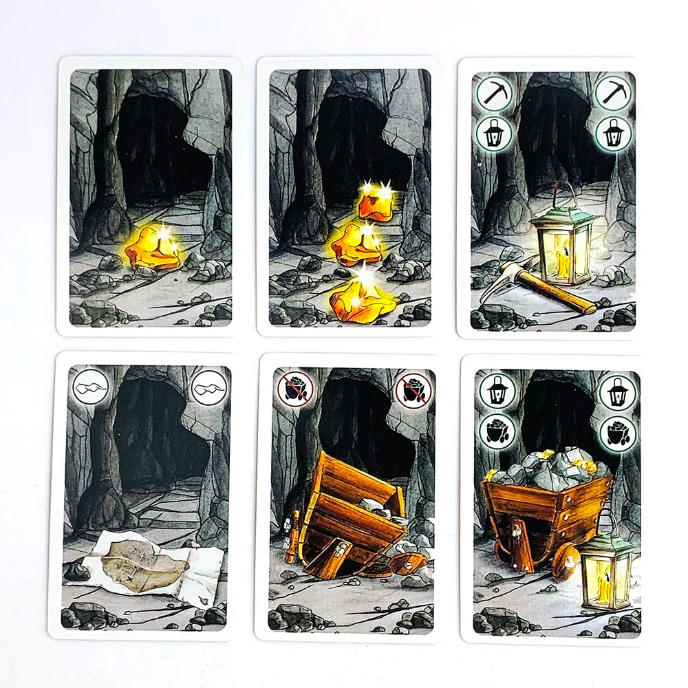 Cartas de jogo de tabuleiro jogos de mesa versão em inglês jogos de cartas anão mina de ouro escavação — foto 2