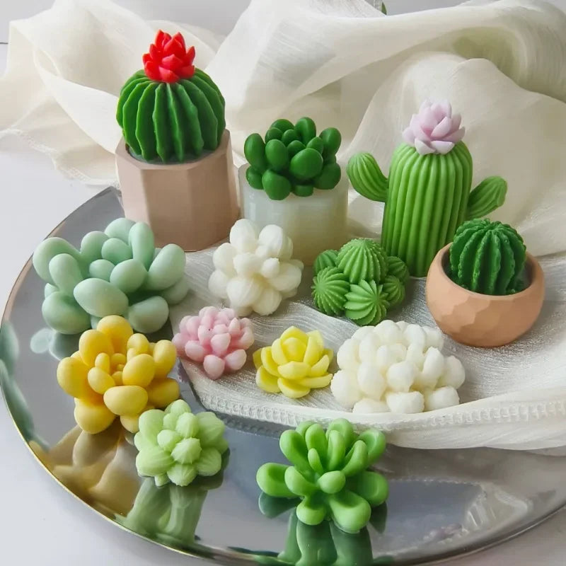 Molde de silicone em forma de cacto para velas e resina — foto 7