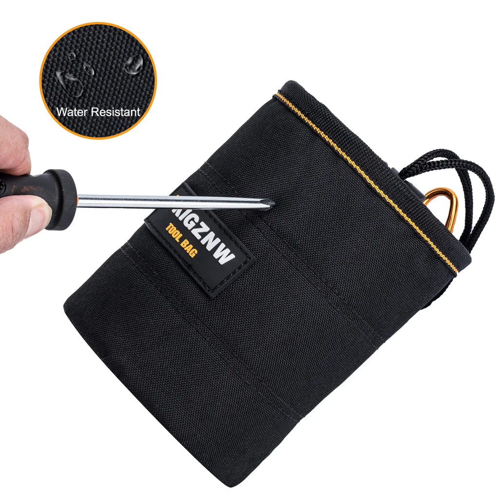 Bolsa de ferramentas para unhas, bolsa de parafusos com clipe de cinto preto — foto 5