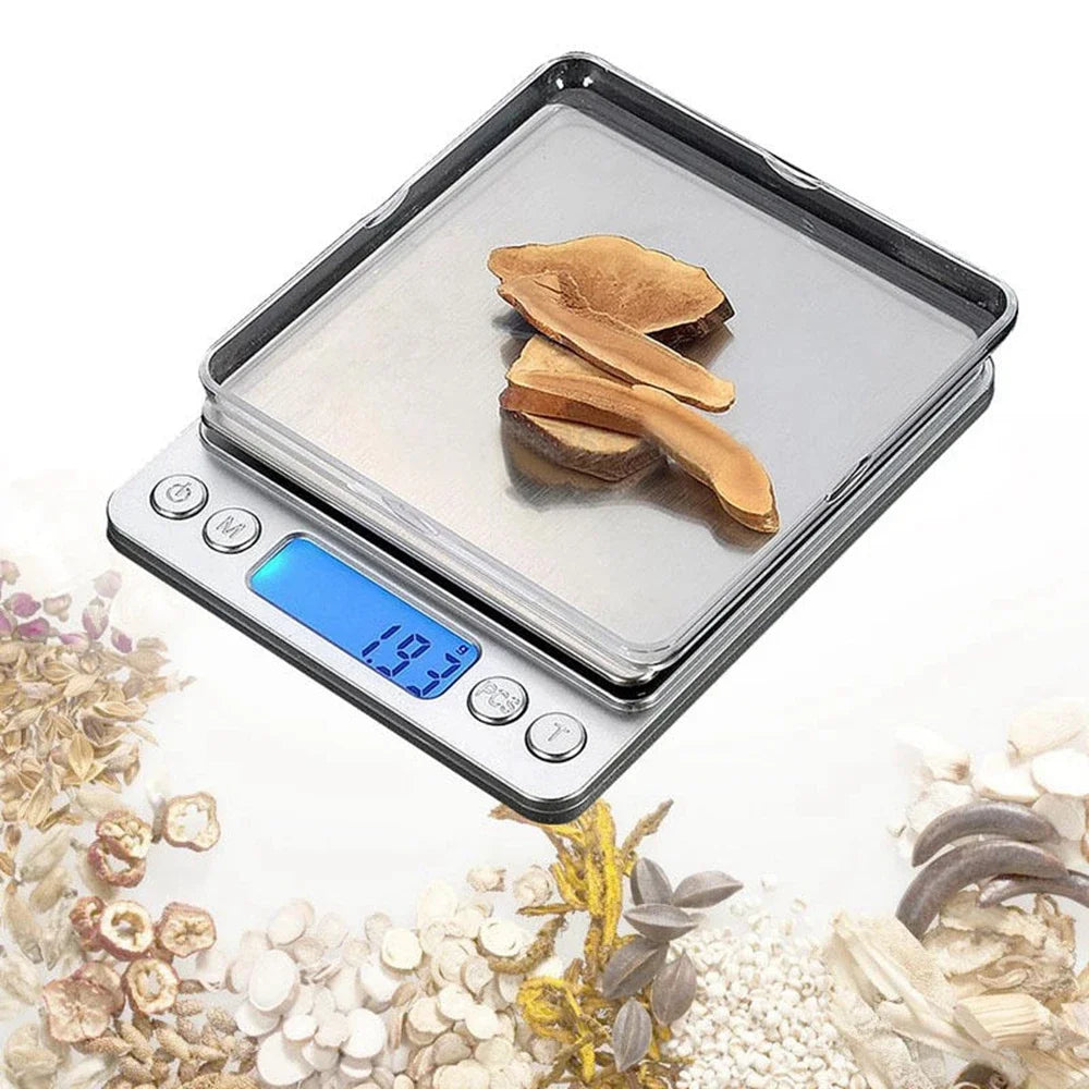 Balança digital de relva de 3000g x 0, 1g, balança eletrônica de bolso para joias, balança 500g x — foto 2
