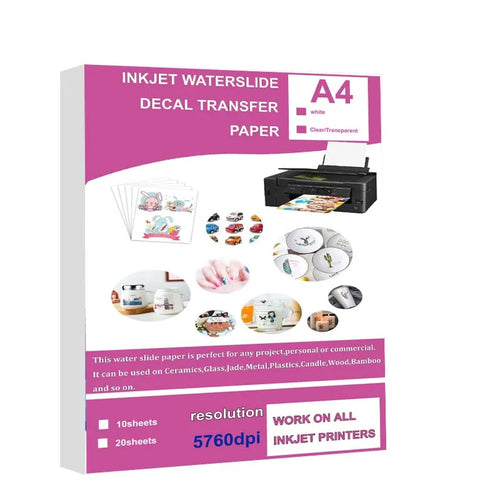 10 folhas diy a4 jato de tinta decalque papel de transferência branco claro laser decalque papel — foto 1